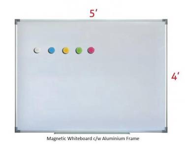 Magnetic Whiteboard 4'x5'~Free Install White board