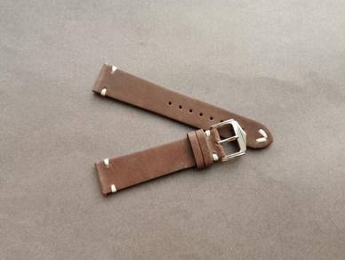 Italian Mocha Calf Leather Hand Made Watch Strap