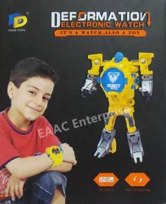Robot Transformer Kids Digital Watch - White