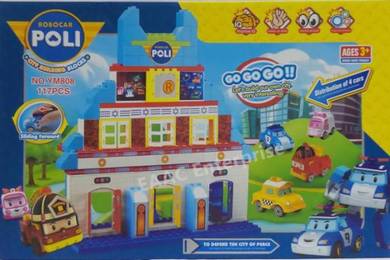 Large Robocar Poli Building City Set Blocks Bricks