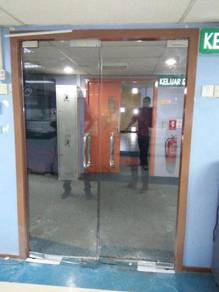 PASANG PINTU KACA l tahan pecah 12mm