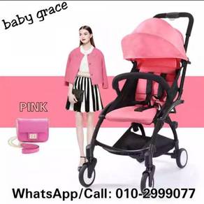 READY STOCK baby grace compact stroller - PINK